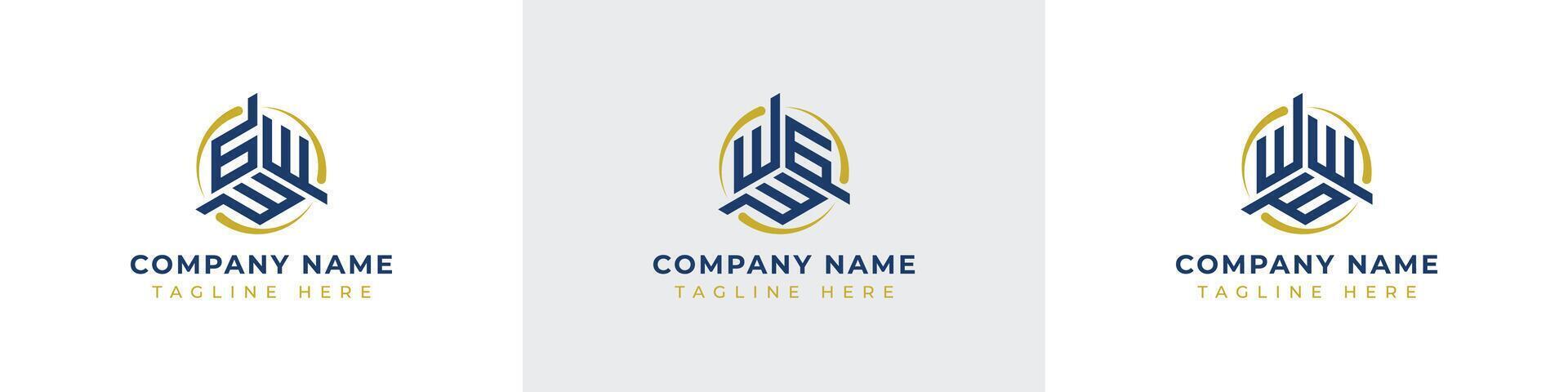 Letters GWW, WWG, WGW Monogram Logo Set, suitable for any business with GWW, WWG, WGW initials vector