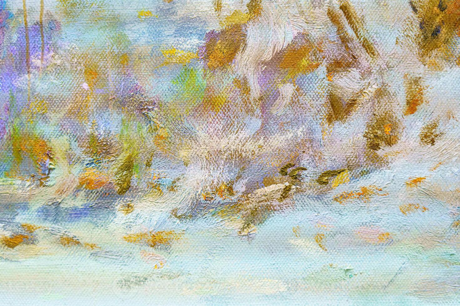 Colorful abstract oil painting art background. Texture of canvas and oil. photo