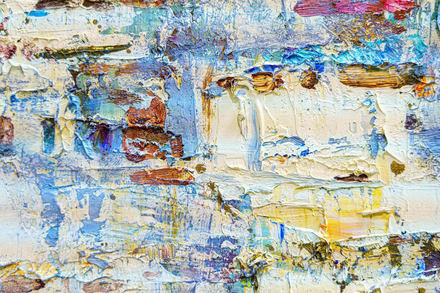 Colorful abstract oil painting art background. Texture of canvas and oil. photo