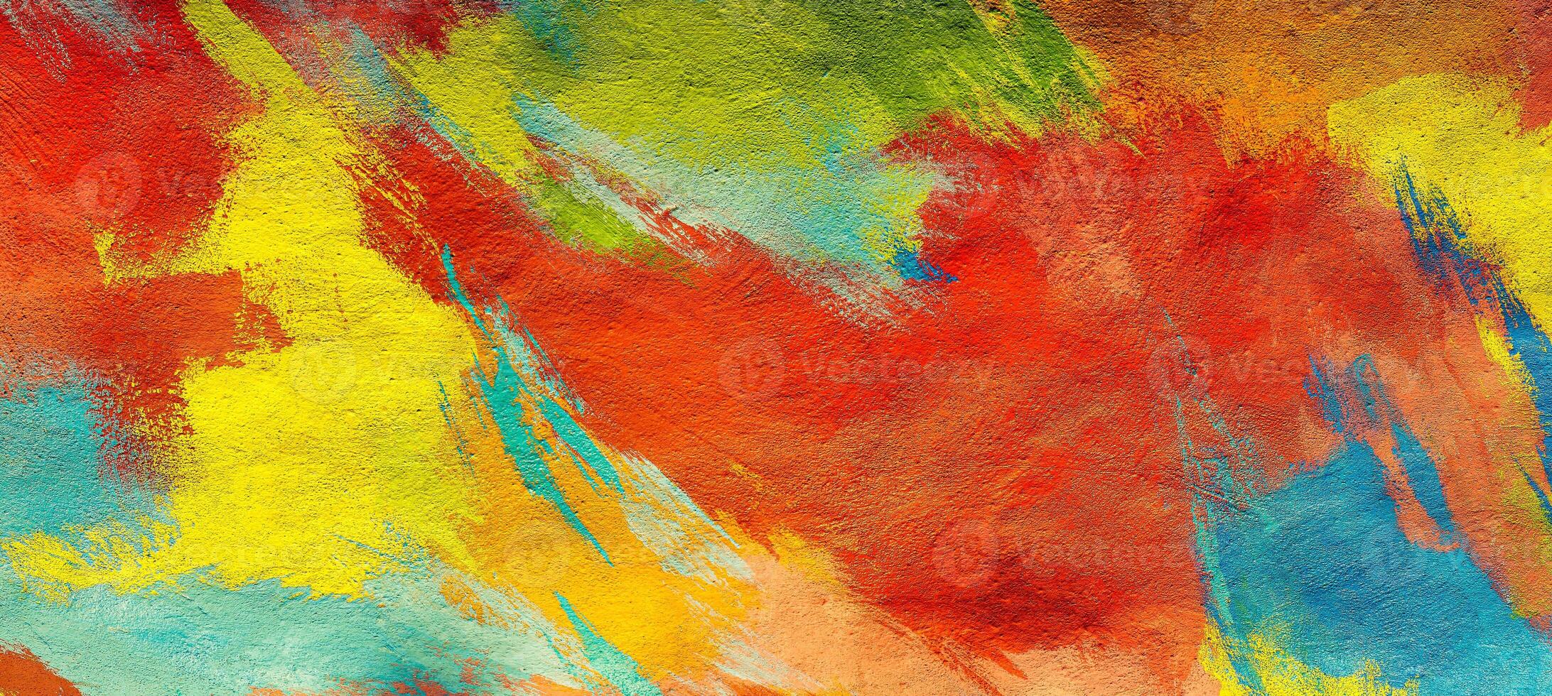 A fragment of colorful graffiti painted on a wall. Abstract urban background. Spray painting art. photo