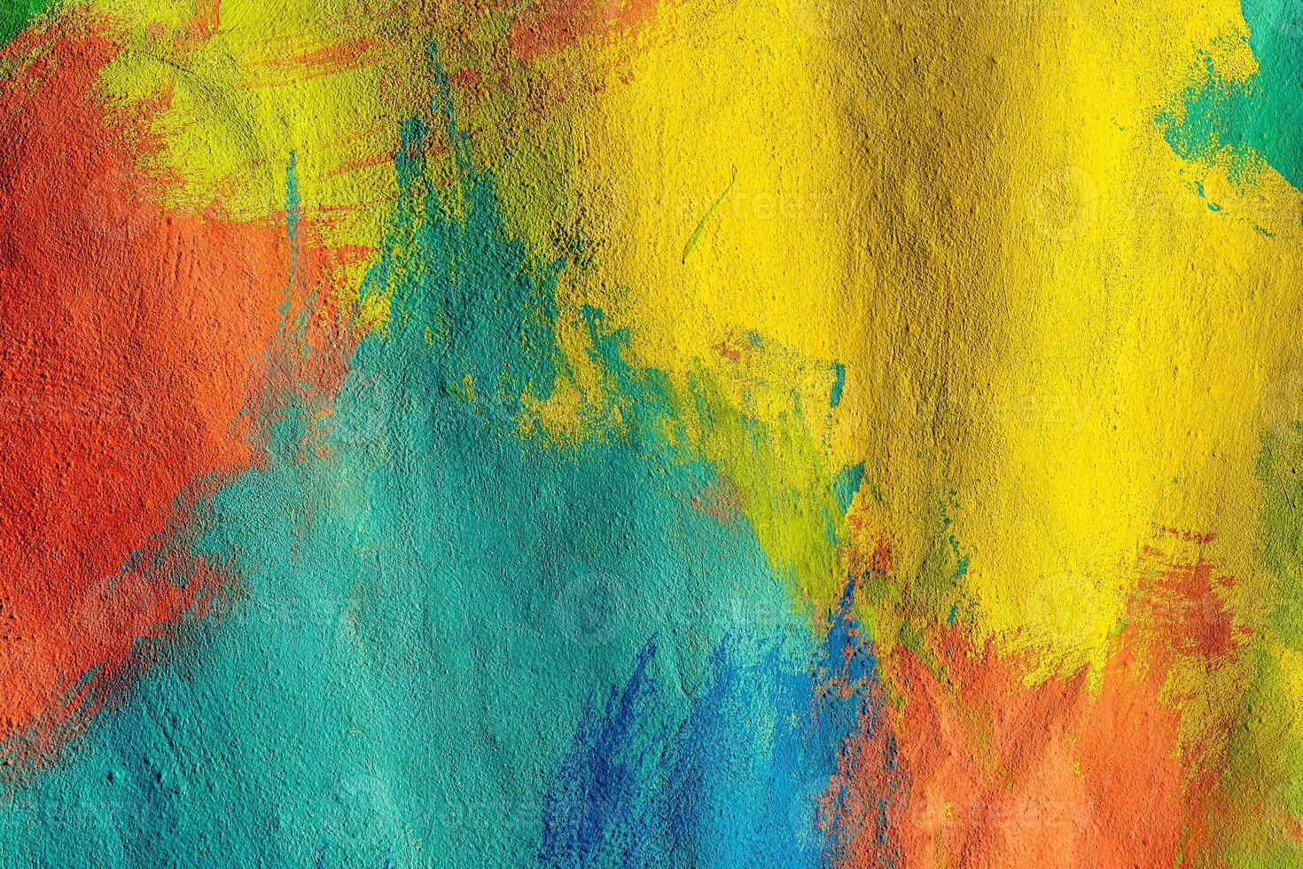 A fragment of colorful graffiti painted on a wall. Abstract urban background. Spray painting art. photo
