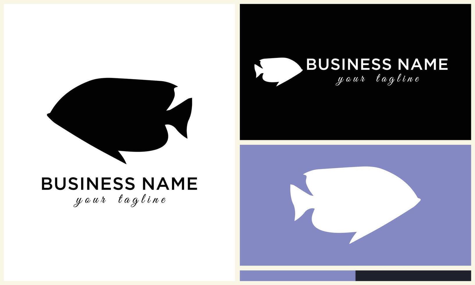 line art fish logo template vector