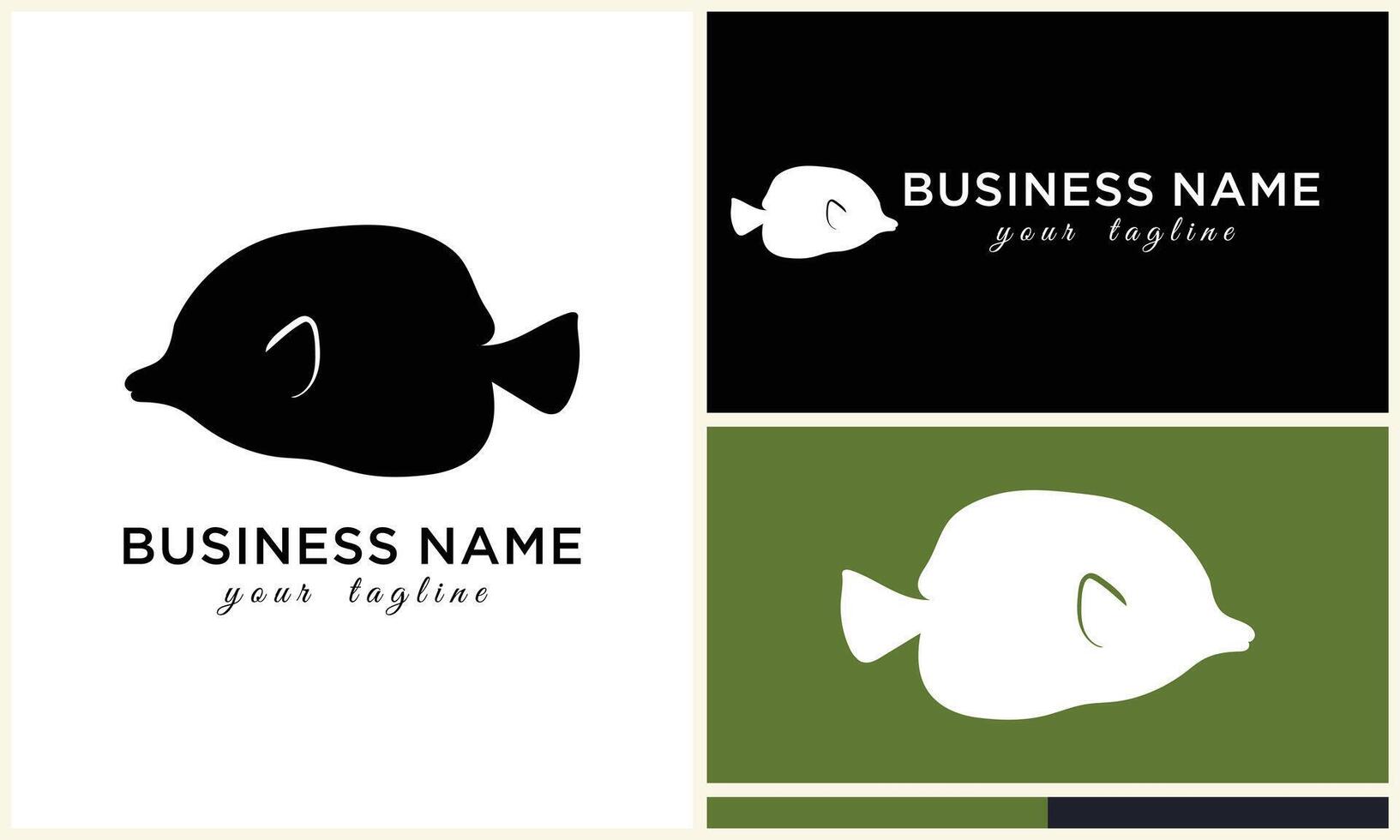 line art fish logo template vector