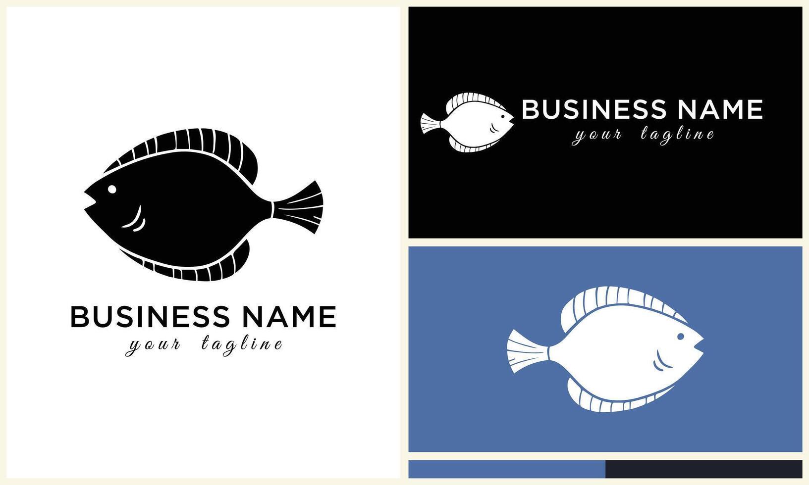 line art fish logo template vector