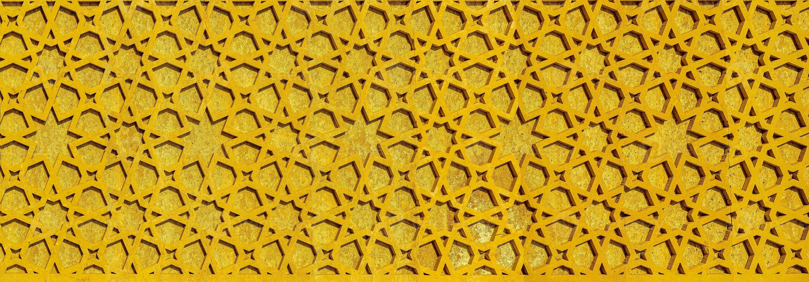 Geometric traditional Islamic ornament. Fragment of a mosaic.Abstract background. photo