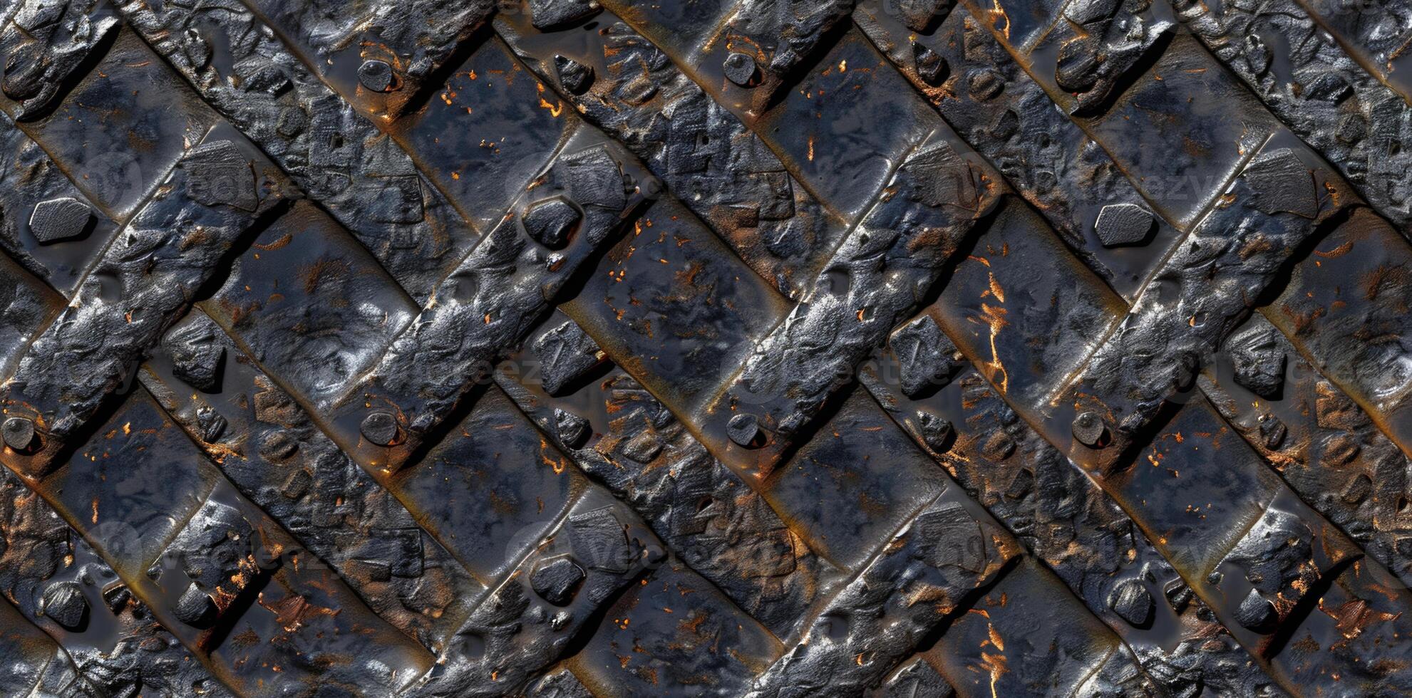 Industrial Seamless Cast Iron Texture Background. Rugged Metallic Surface for Factory Themes AI Image photo