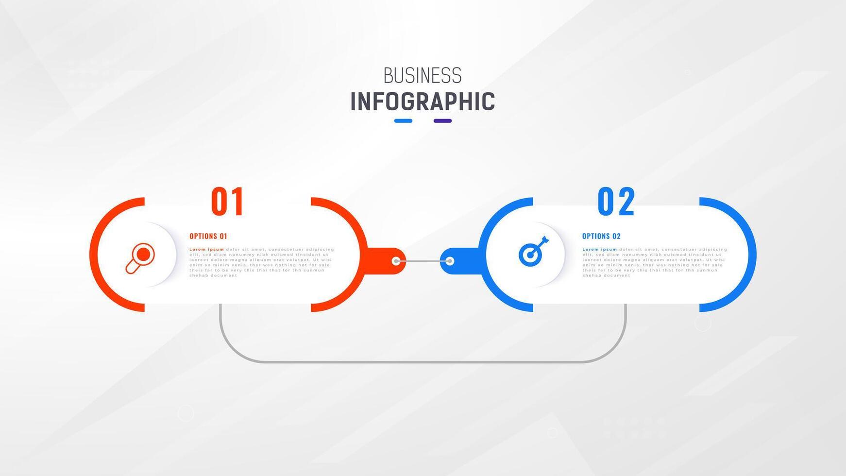 Two Step Infographic label design template with line icons. process steps diagram, presentations, workflow layout, banner, flow chart, info graph illustration. vector
