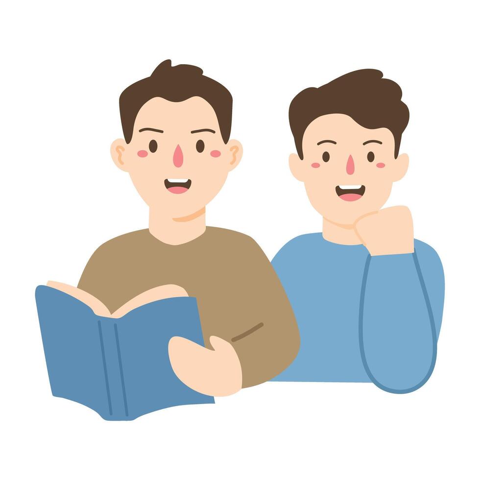 People reading books for study illustration vector