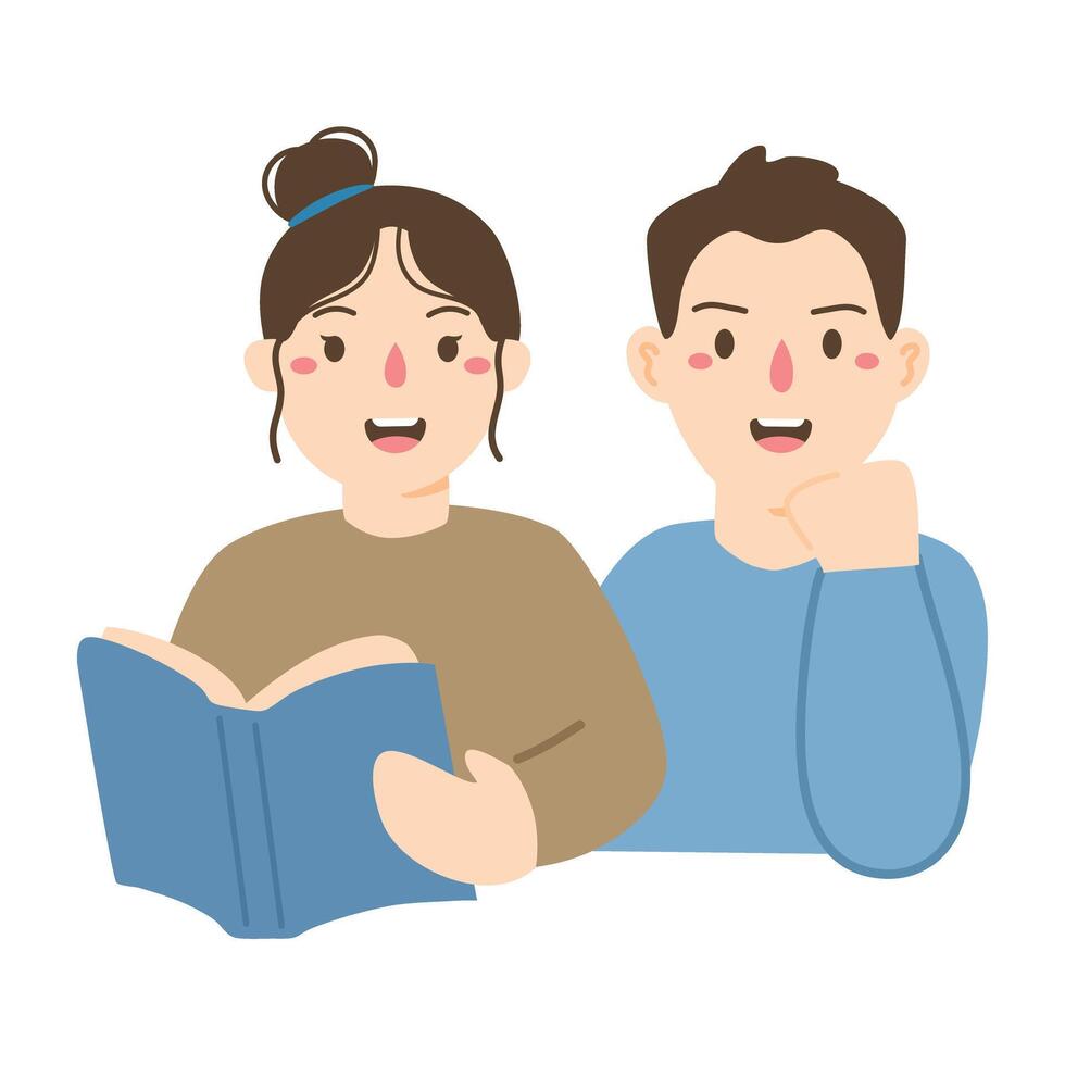 People reading books concept love for literature vector