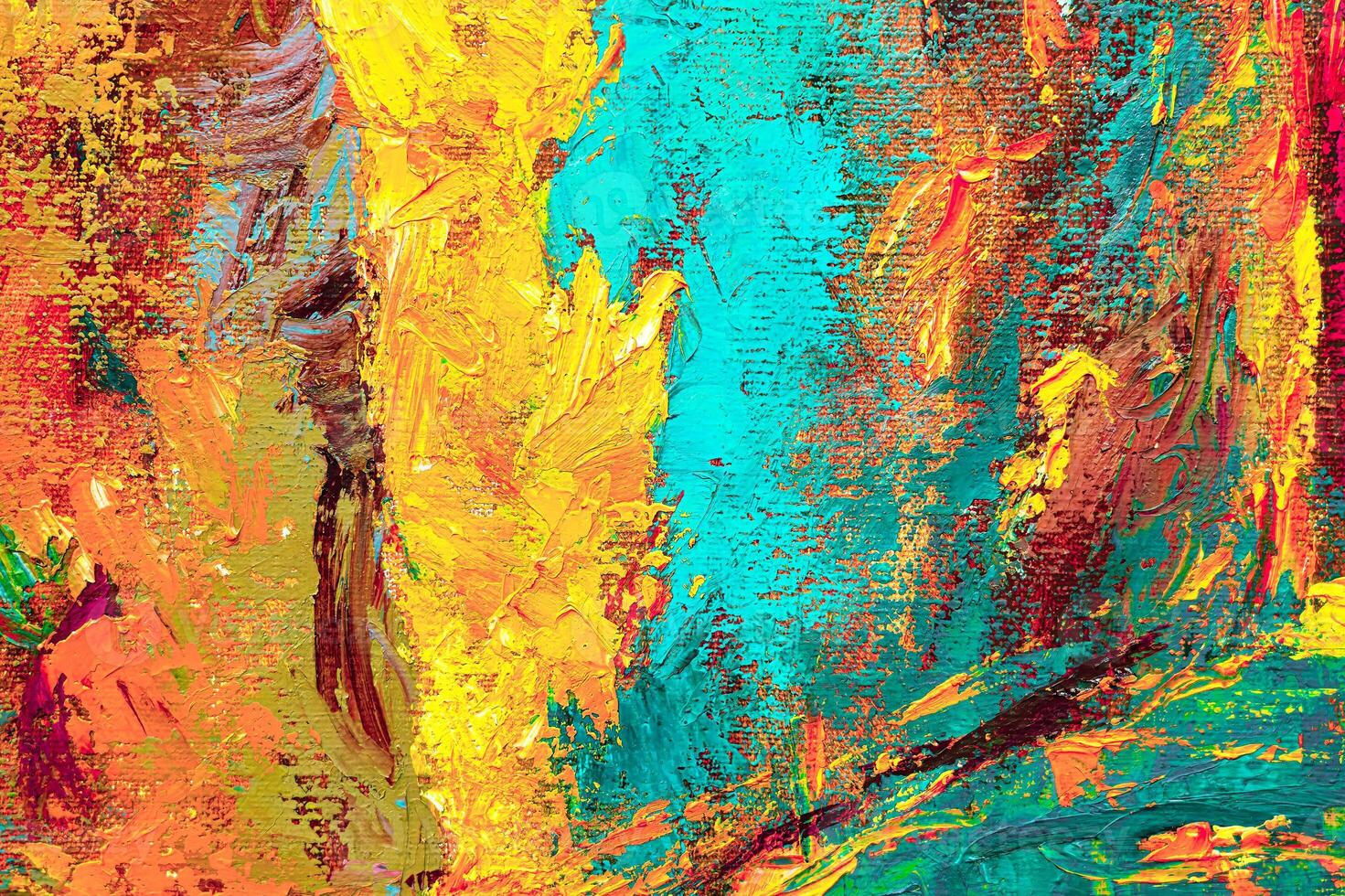 Colorful abstract oil painting art background. Texture of canvas and oil. photo