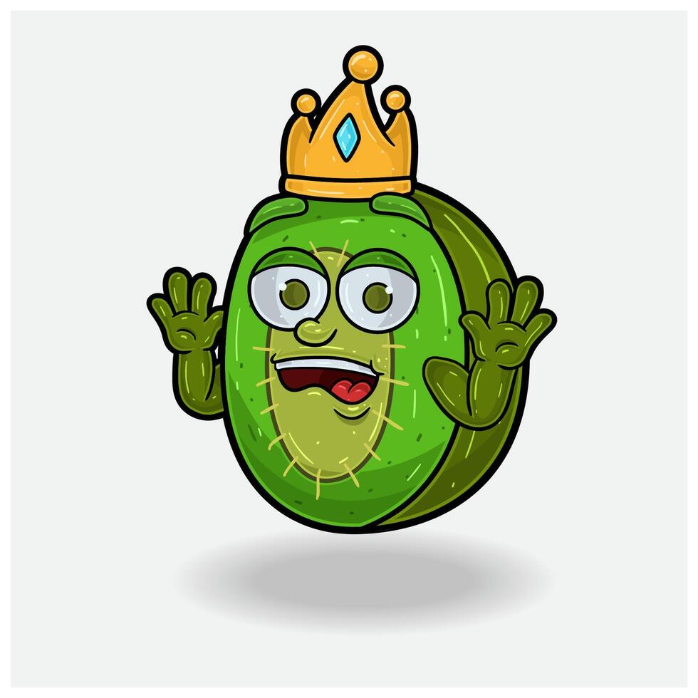 Kiwi Fruit Mascot Character Cartoon With Shocked expression. vector