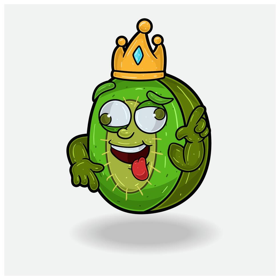 Kiwi Fruit Mascot Character Cartoon With Crazy expression. vector