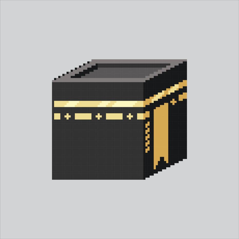 píxel Arte ilustración kabah. pixelado Kaabah edificio. árabe kabaah la meca pixelado para el píxel Arte juego y icono para sitio web y juego. antiguo colegio retro vector