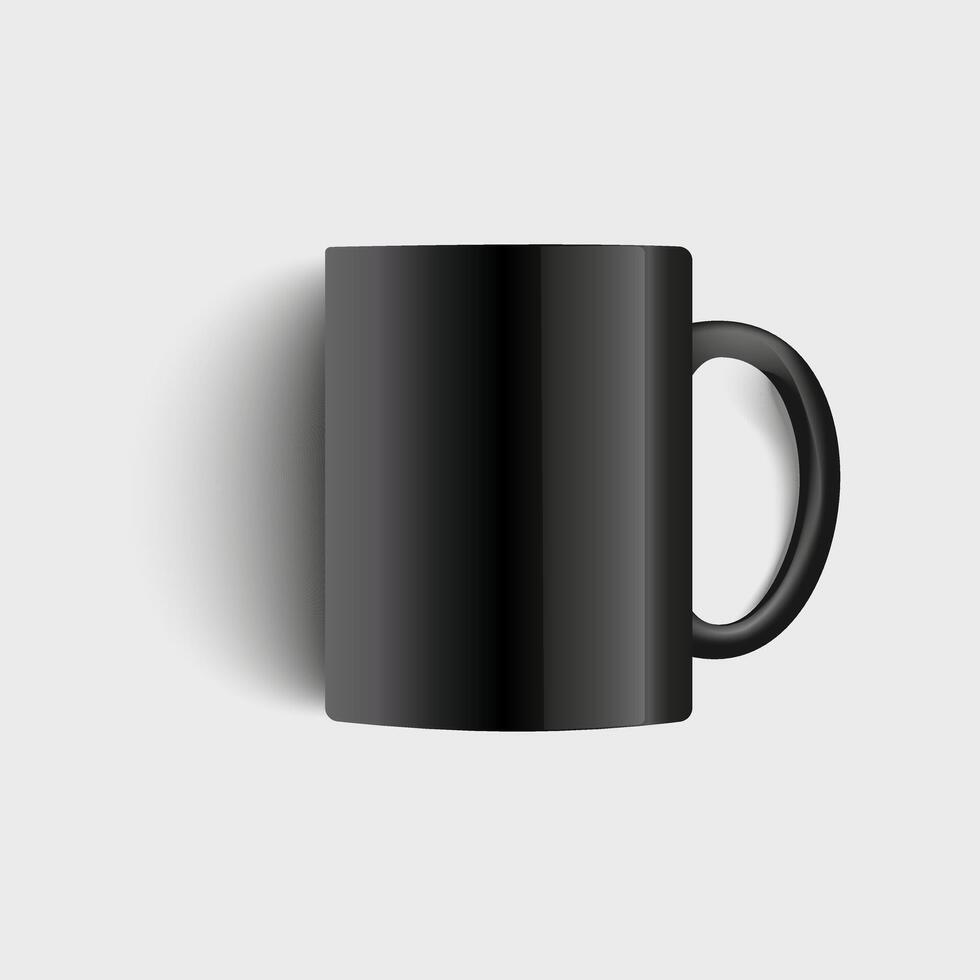 negro color taza café parte superior ver vector