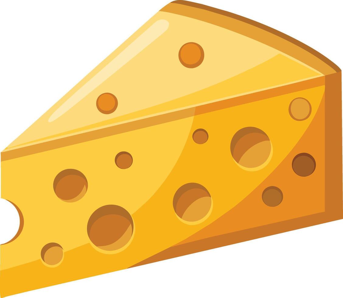 Cheese and slice on white background vector