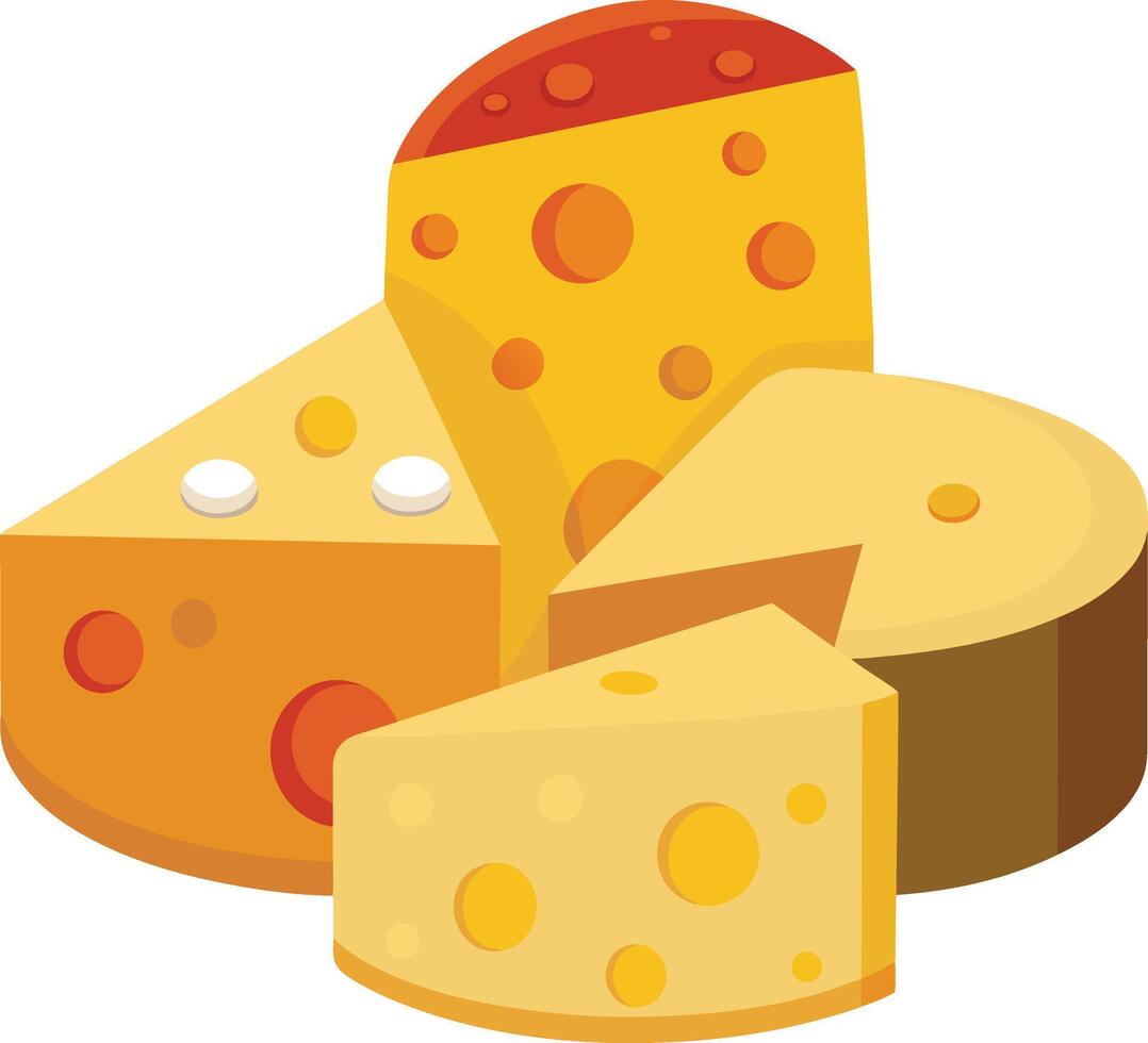 Cheese and slice on white background vector