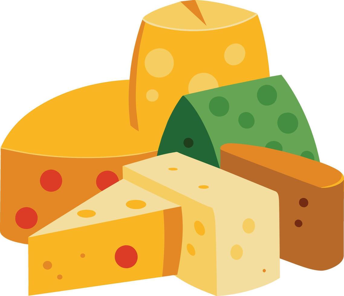 Cheese and slice on white background vector