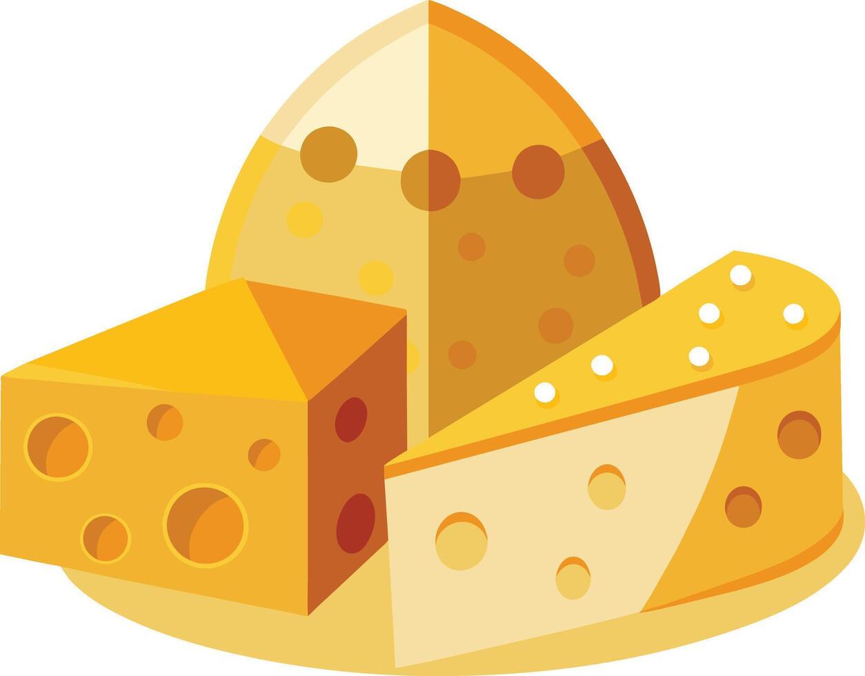 Cheese and slice on white background vector