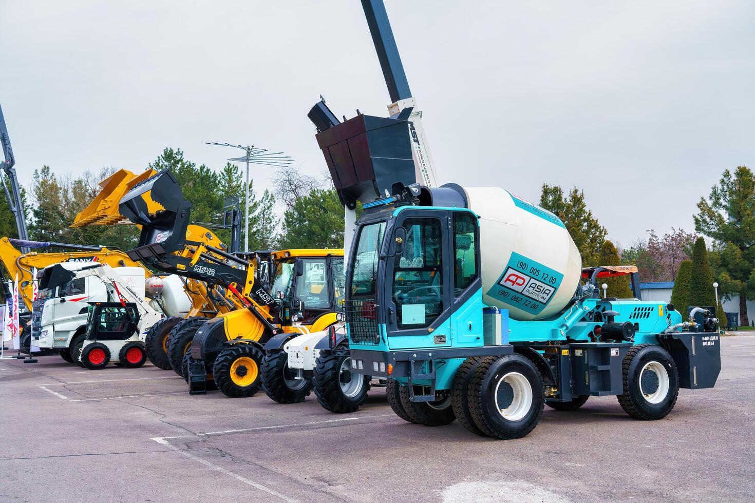 Tashkent, Uzbekistan - March 14, 2023 Various construction equipment at an open-air. photo