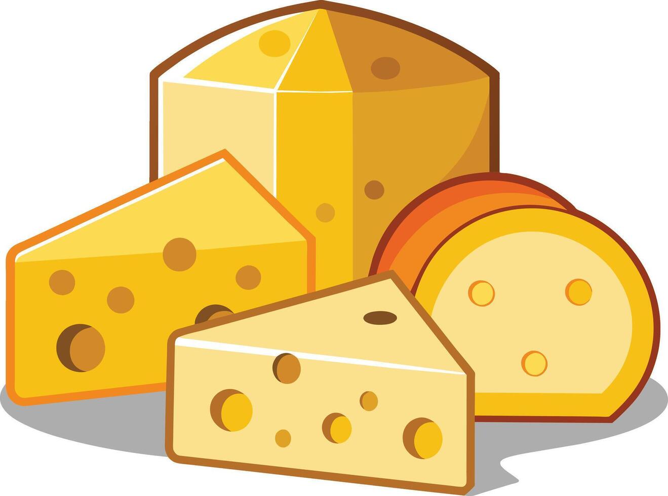 Cheese and slice on white background vector