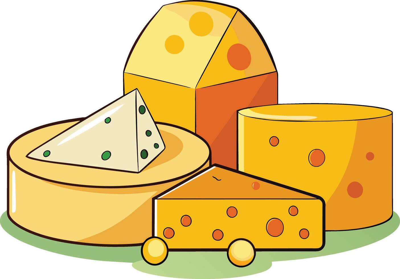 Cheese and slice on white background vector
