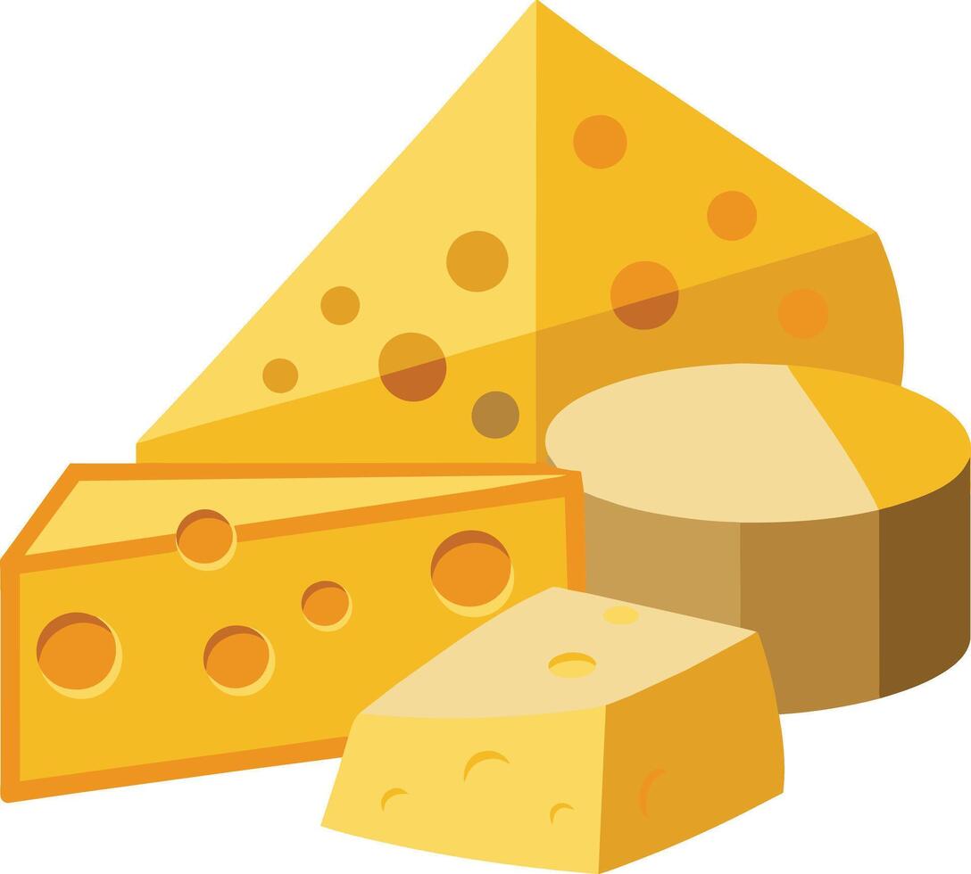 Cheese and slice on white background vector