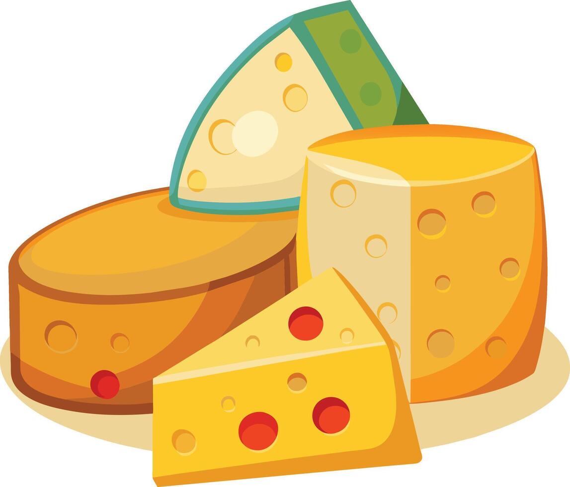 Cheese and slice on white background vector