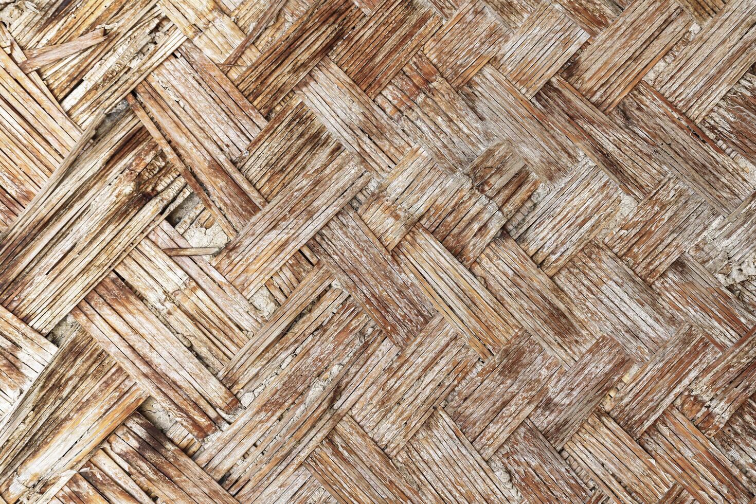 The texture of the frame of an oriental building made of woven bamboo. Abstract background. photo