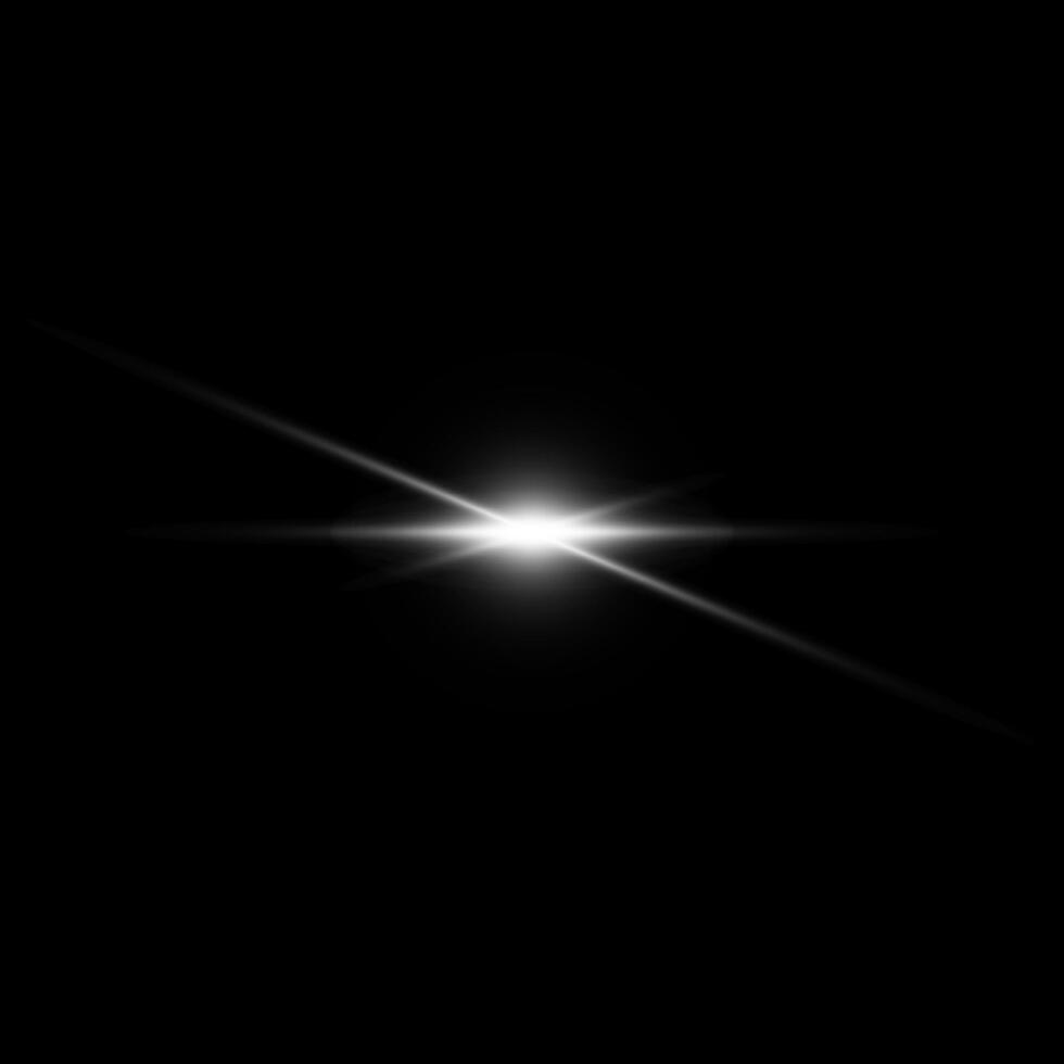 Glare star on black. Light flashes. transparent elements with glow effect vector