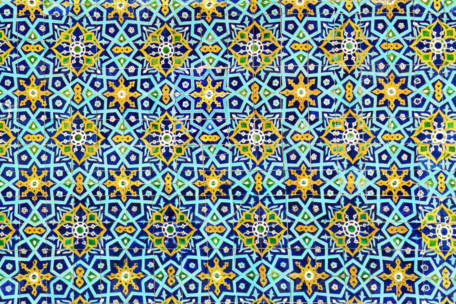 Geometric traditional Islamic ornament. Fragment of a ceramic mosaic. photo