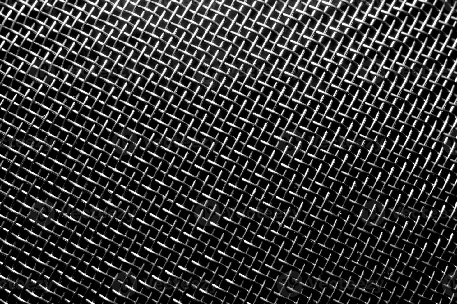 Monochrome texture of a shiny metal colander or grate. Abstract background. photo