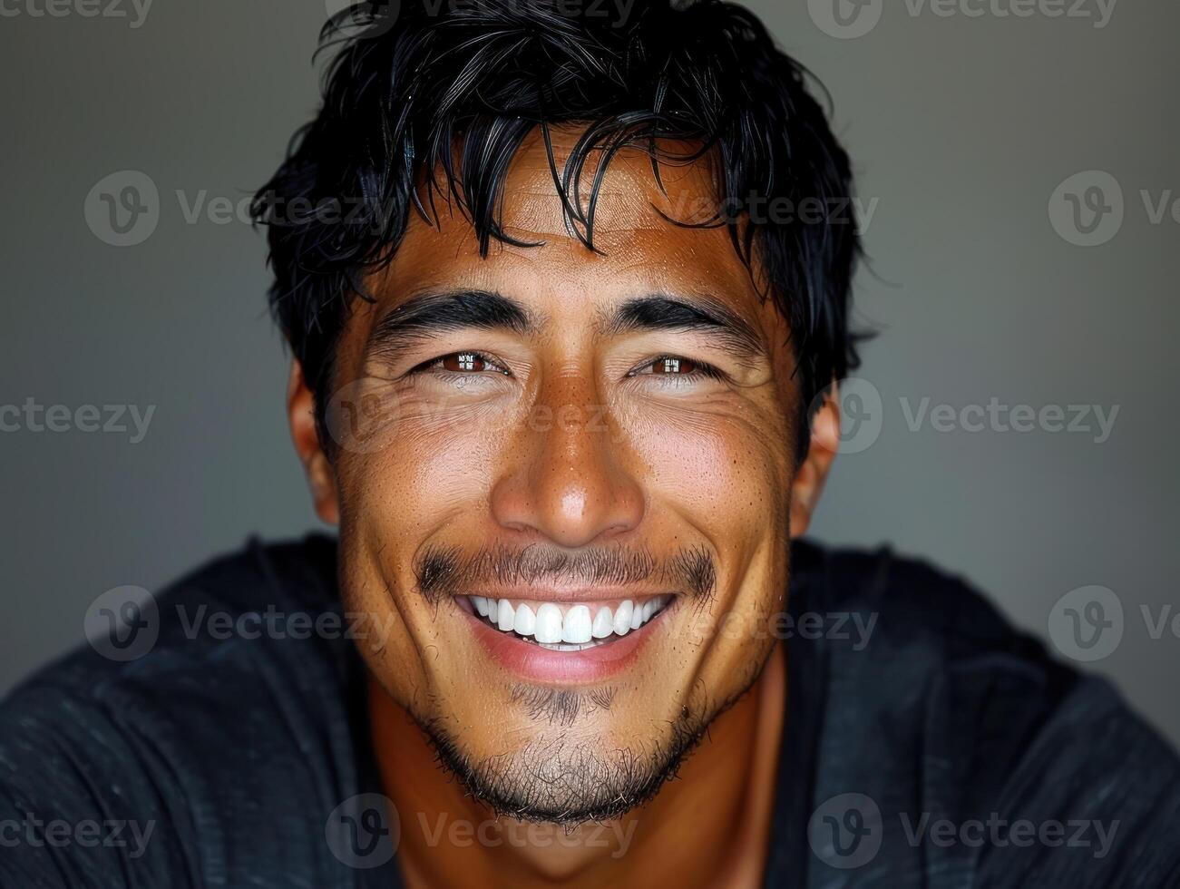 Close-up portrait of a person with a smile on their face photo
