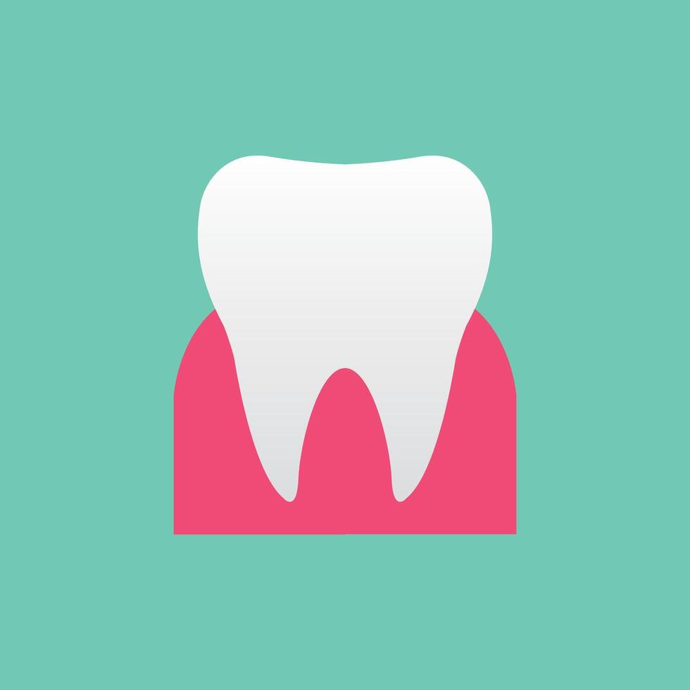 Clean white molar with healthy teeth. Teeth brushing ideas to prevent tooth decay in children. vector