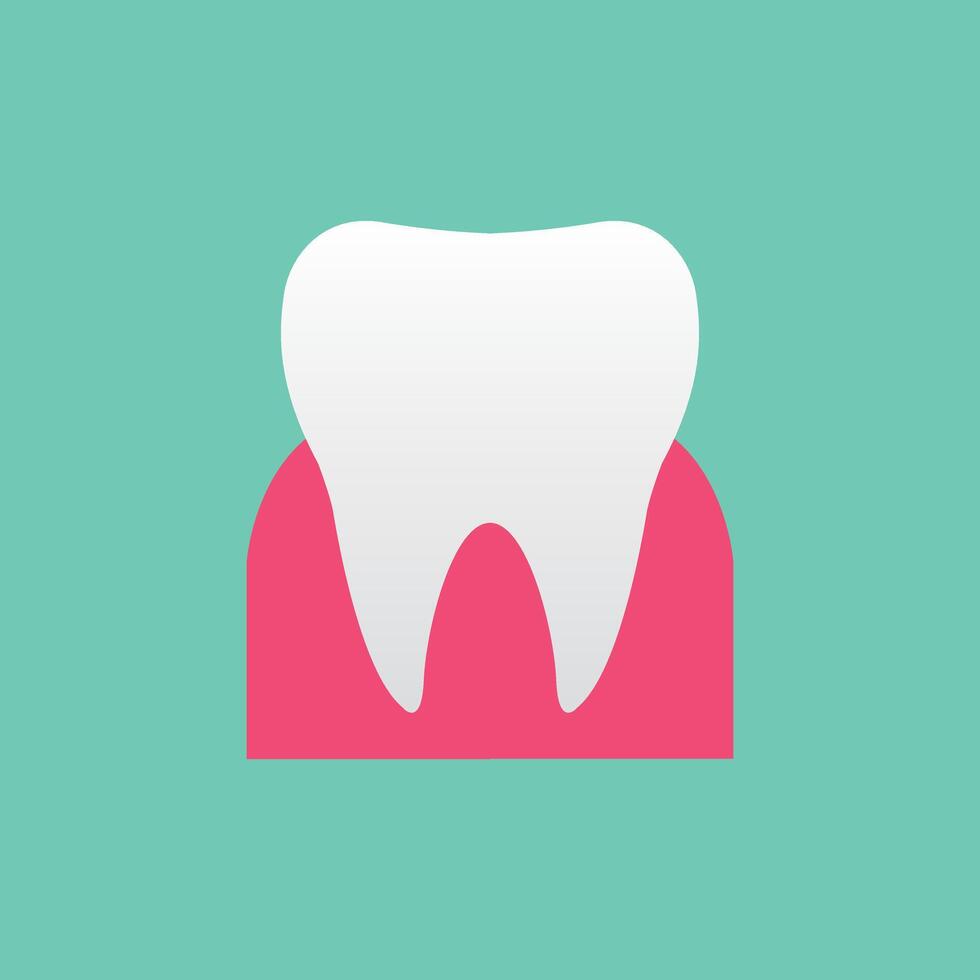 Clean white molar with healthy teeth. Teeth brushing ideas to prevent tooth decay in children. vector