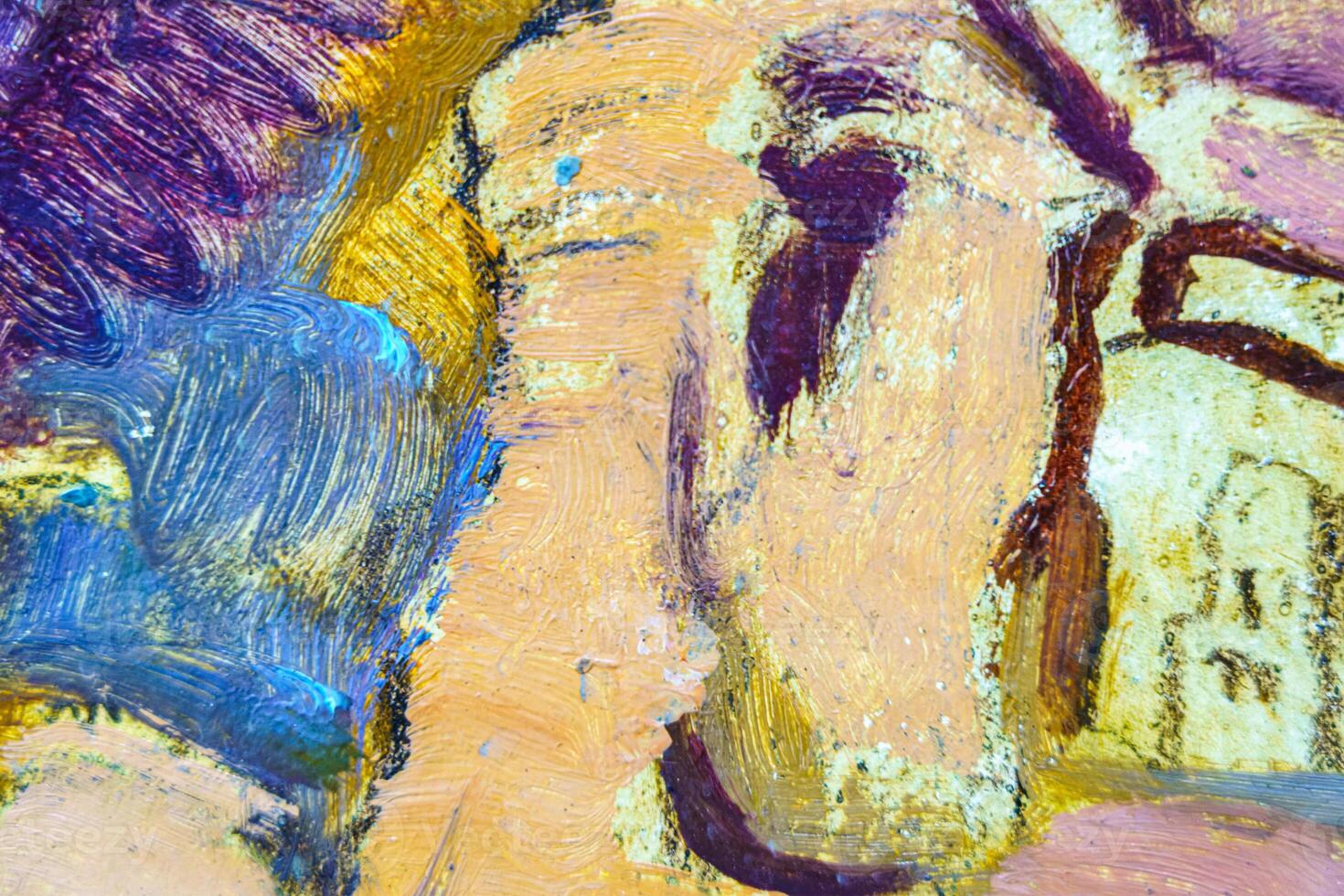 Colorful abstract oil painting art background. Texture of canvas and oil. photo