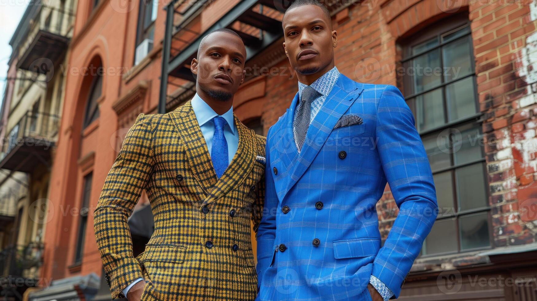 Two men standing side by side in a casual pose photo