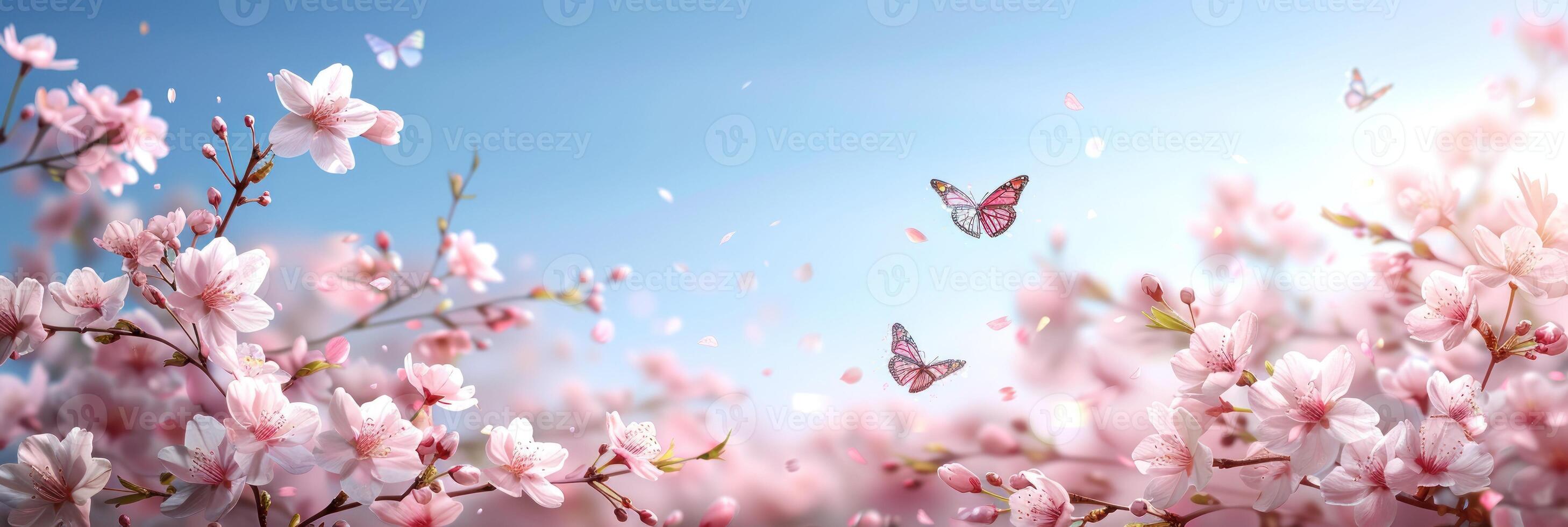 A cluster of pink flowers suspended in mid-air photo