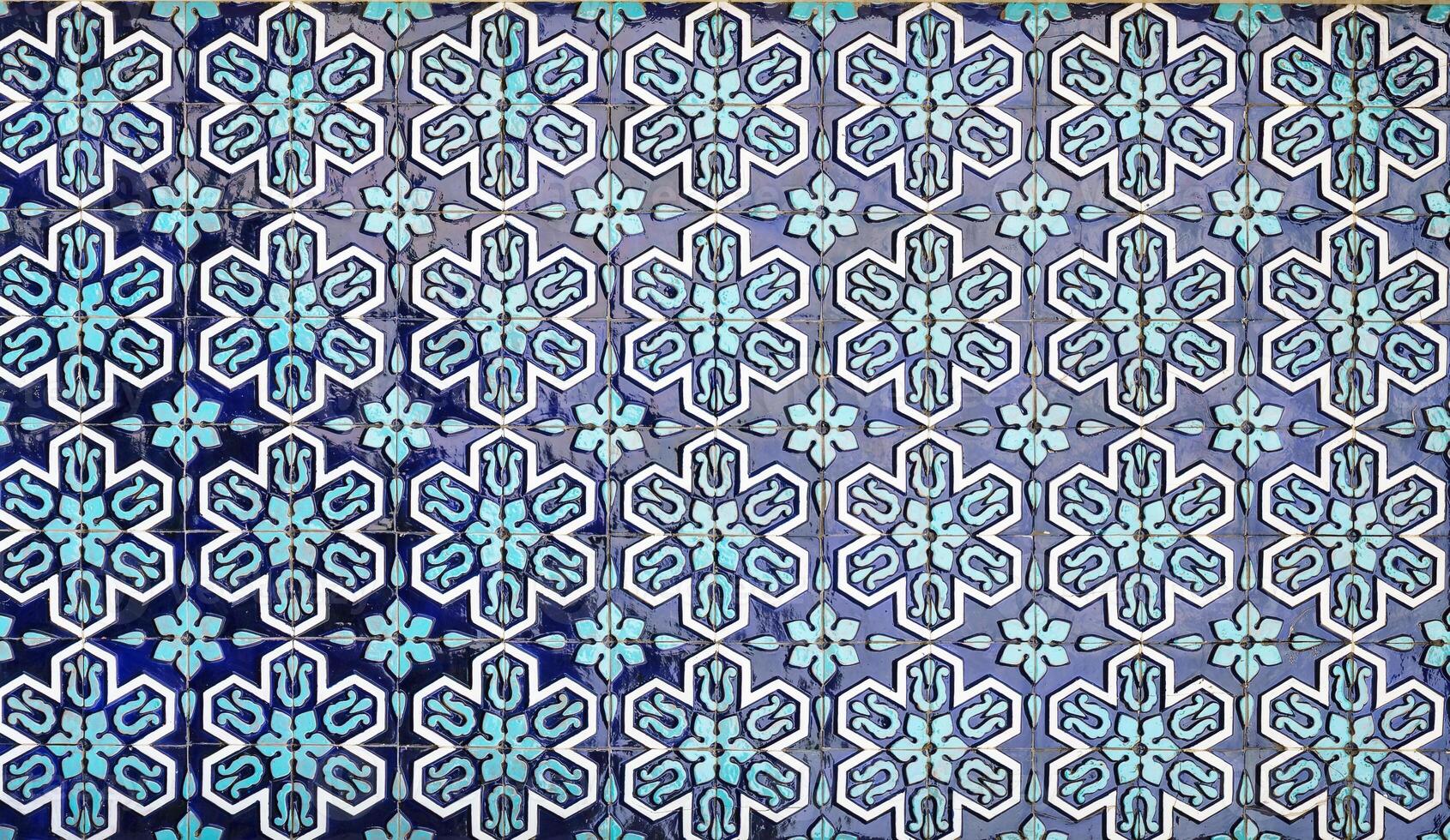 geométrico tradicional islámico ornamento. fragmento de un cerámico mosaico. resumen antecedentes. foto