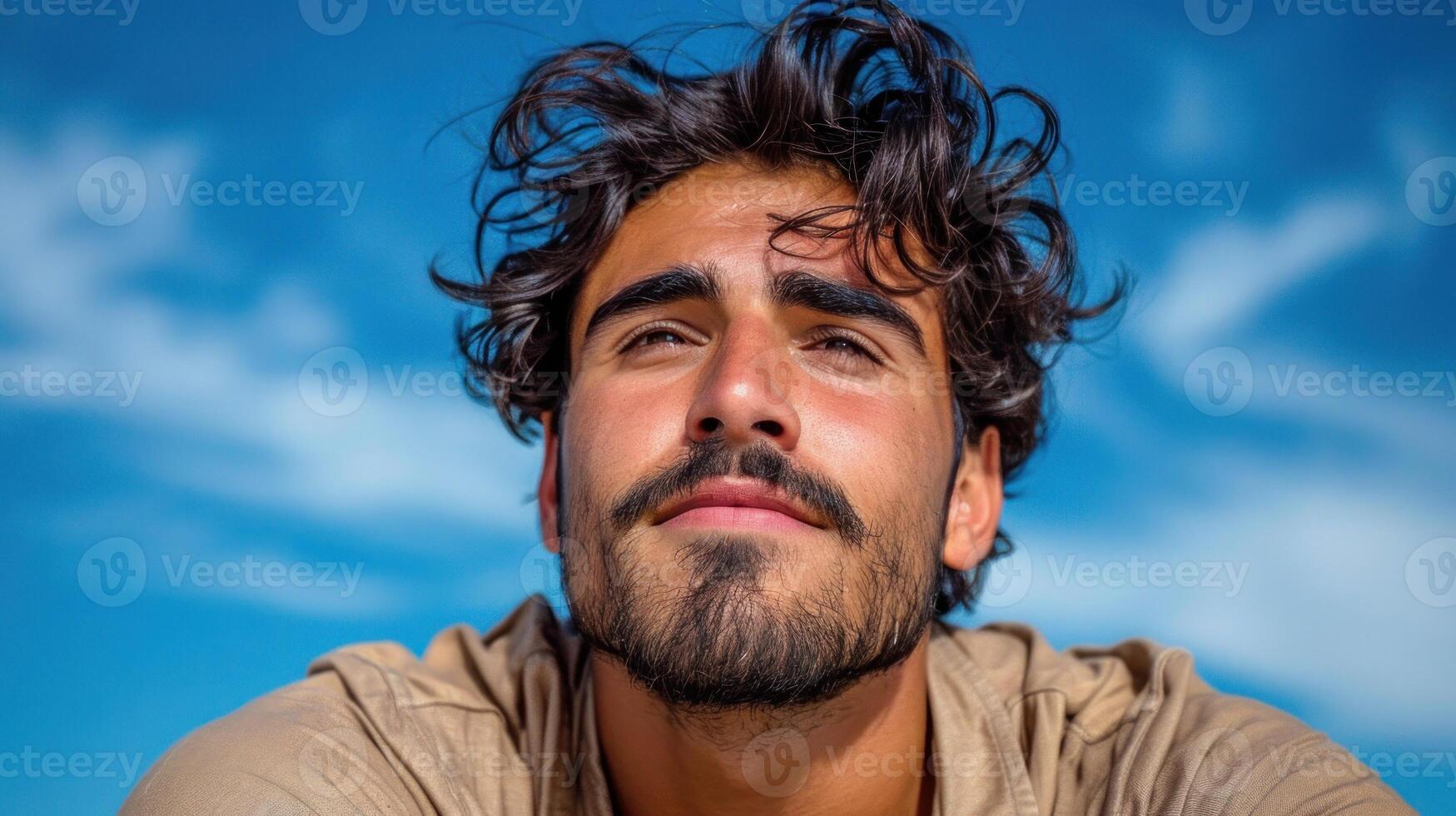 Detailed view of a man with a beard photo