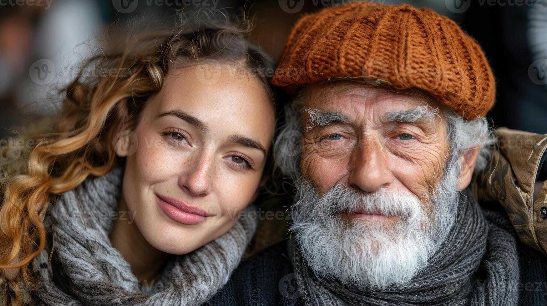 A man and woman stand together, posing for a photograph photo