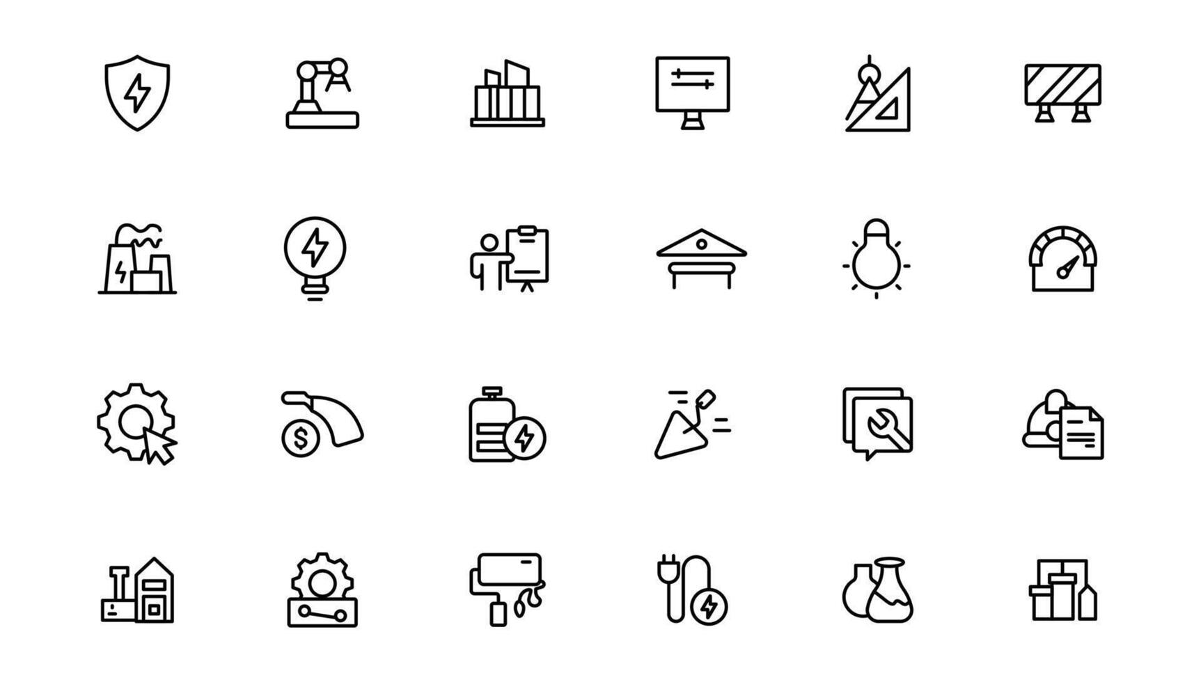 Industry and construction icons. Thin line icons collection. vector