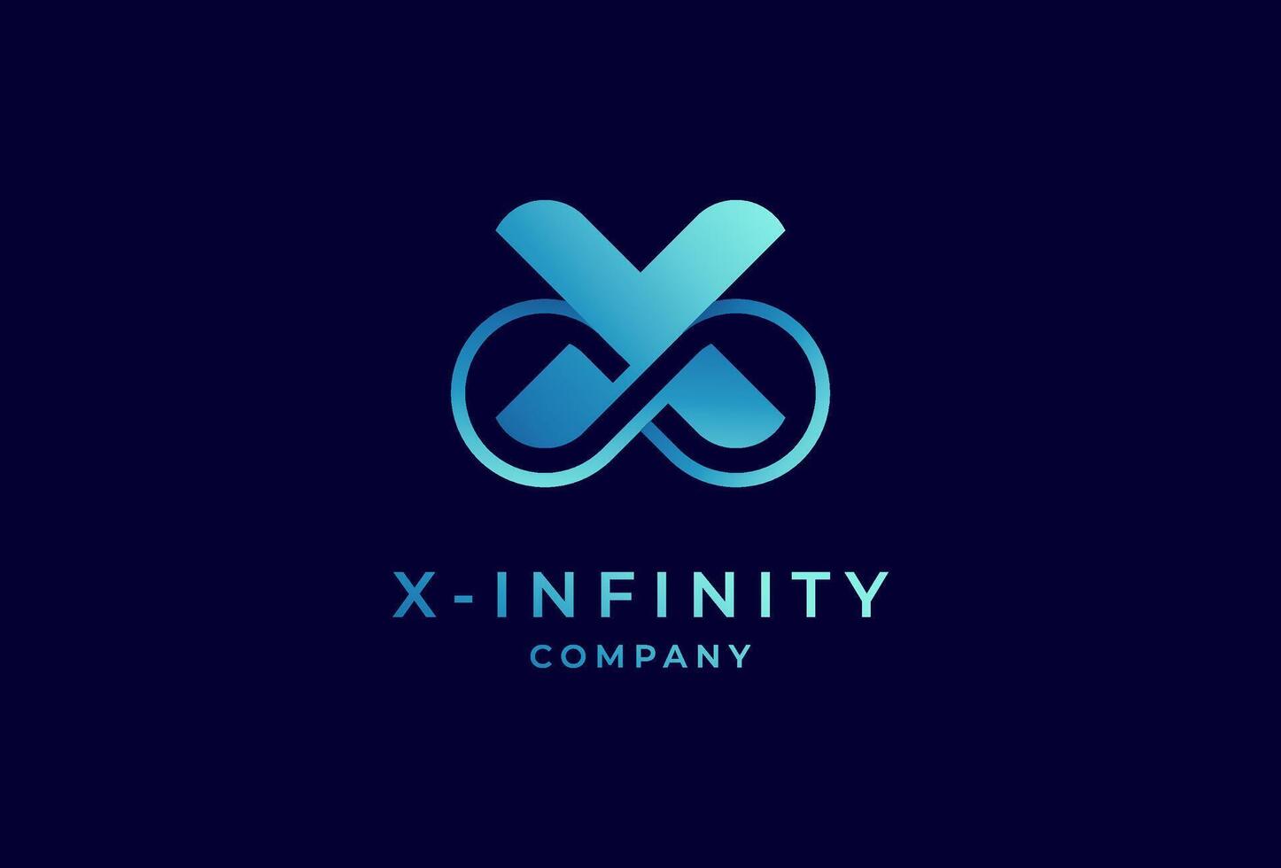 infinito logo, letra X con infinito combinación, adecuado para tecnología, marca y empresa logo diseño, ilustración vector