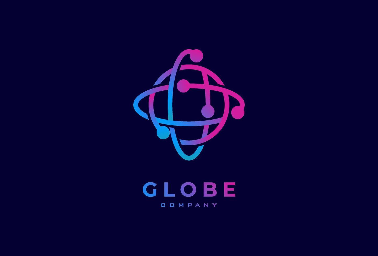 Globe Technology Logo Design, world globe logo template element, usable for technology and company logos, illustration vector