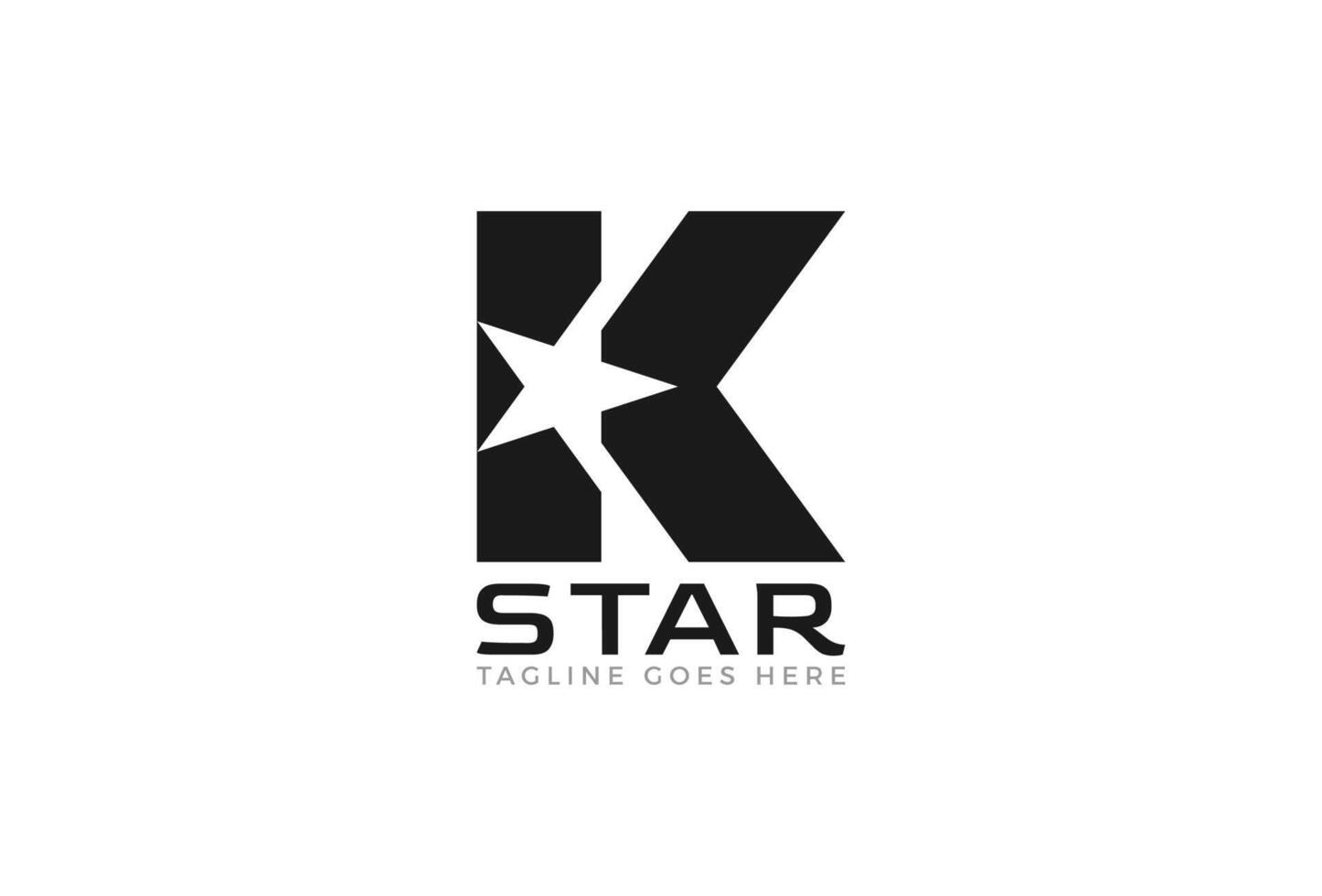 Letter K Star Logo, Modern Letter K with Star combination, Illustration vector