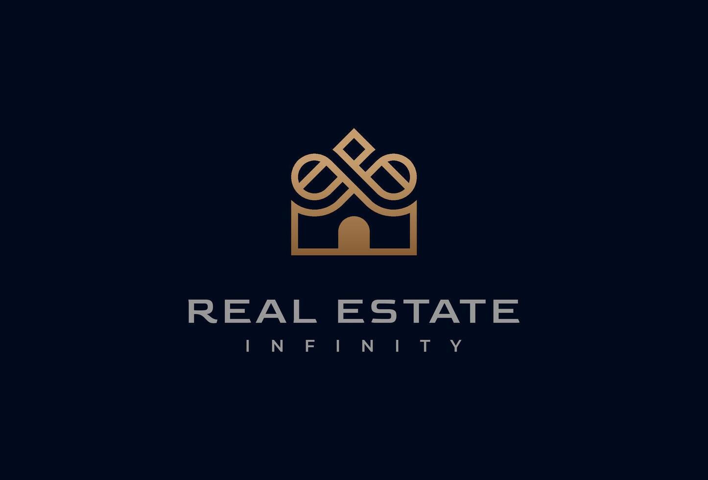 Real Estate Infinity Logo design, building and infinity icon combination, suitable for Architecture Building apps logo design, flat design logo template element , illustration vector