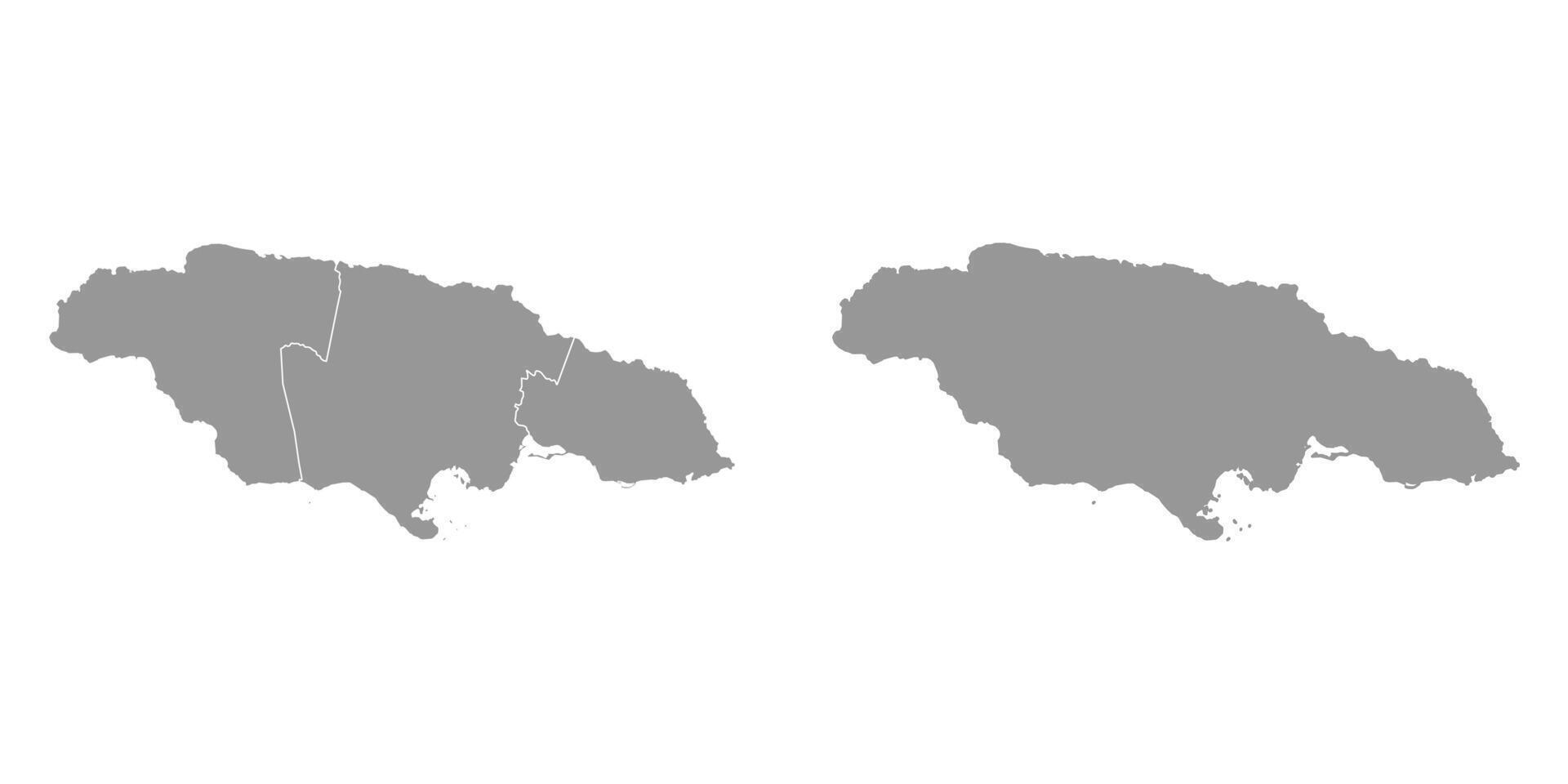 Jamaica mapa con condados ilustración. vector