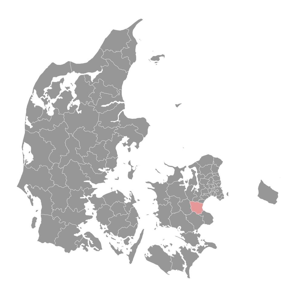 Koge Municipality map, administrative division of Denmark. illustration. vector