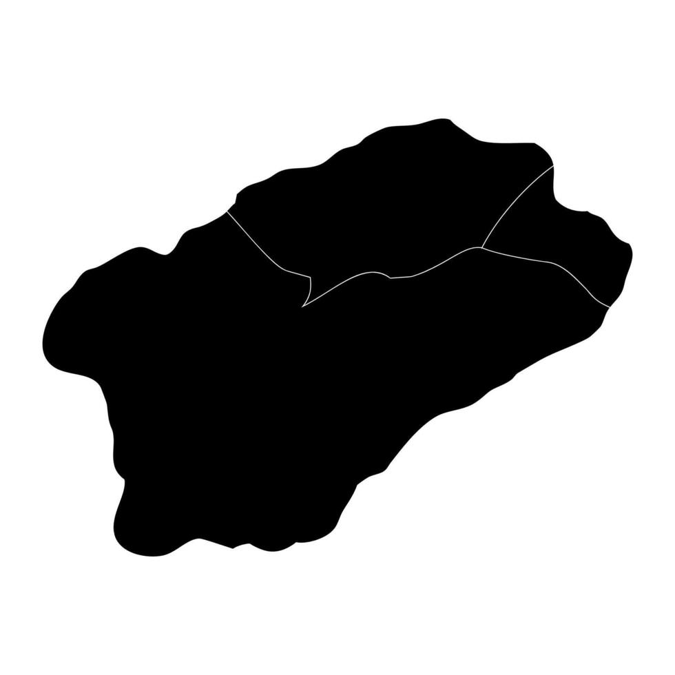 Santo Antao island map with administrative division, Cape Verde. illustration. vector