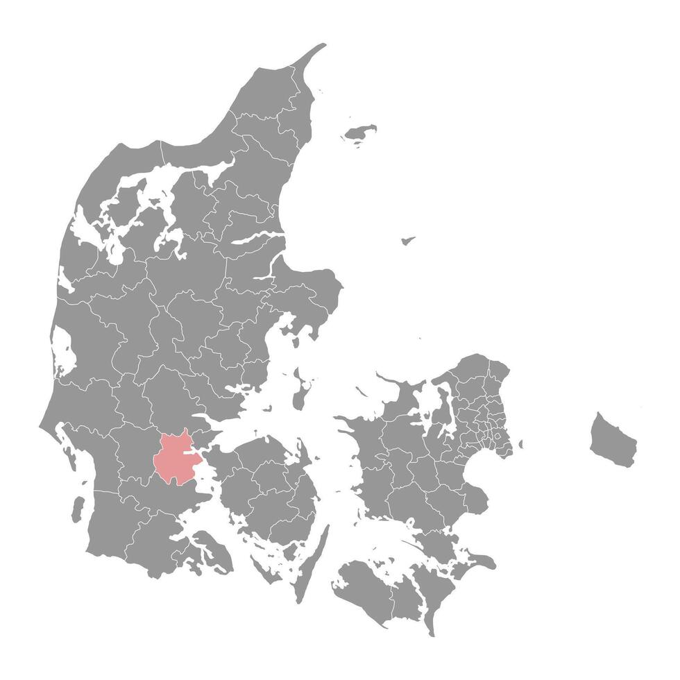 Kolding municipio mapa, administrativo división de Dinamarca. ilustración. vector