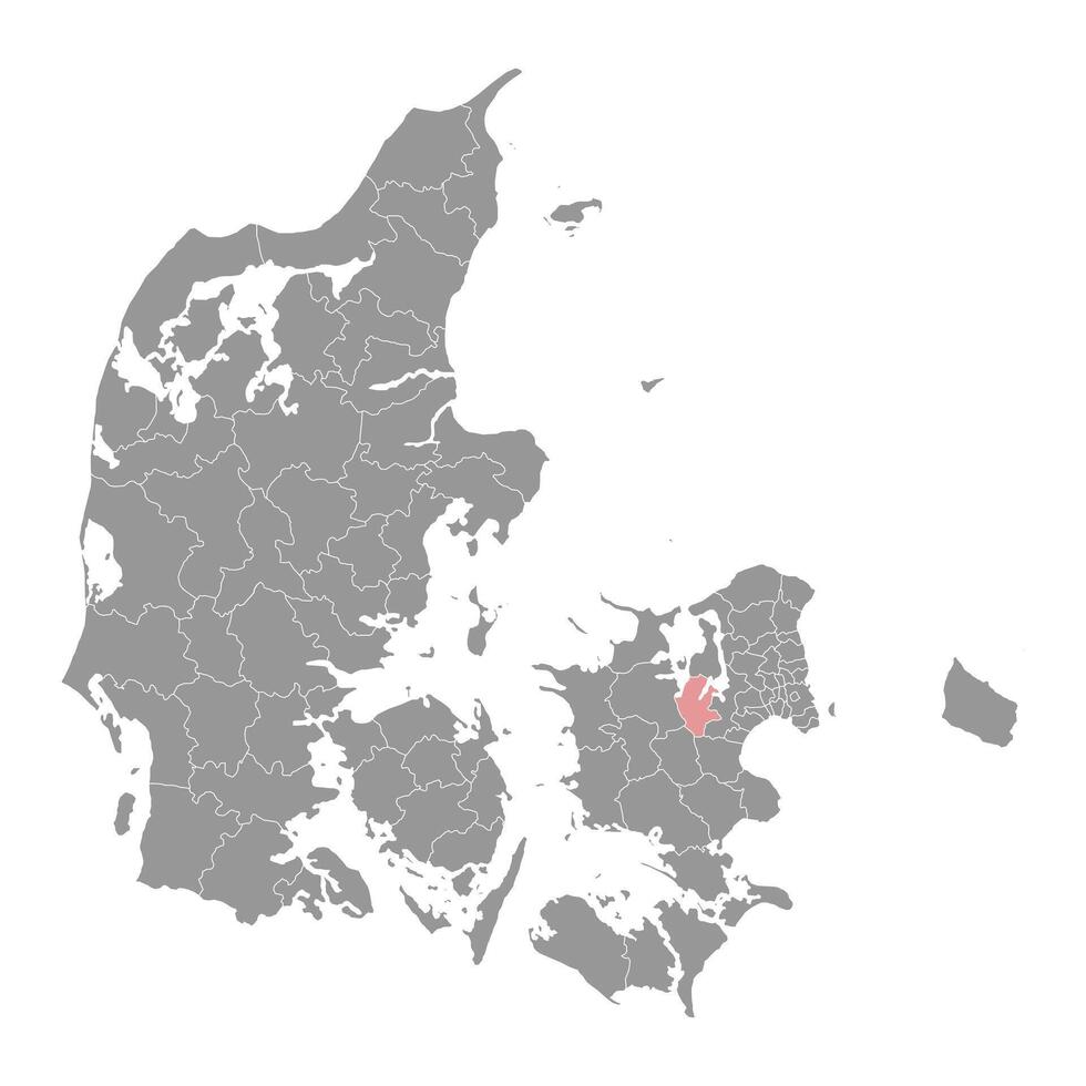 lejre municipio mapa, administrativo división de Dinamarca. ilustración. vector